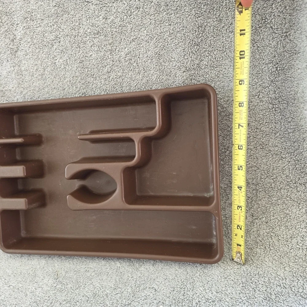 Vintage Rubbermaid Silverware Flatware Utensil Tray Chocolate Brown 2921